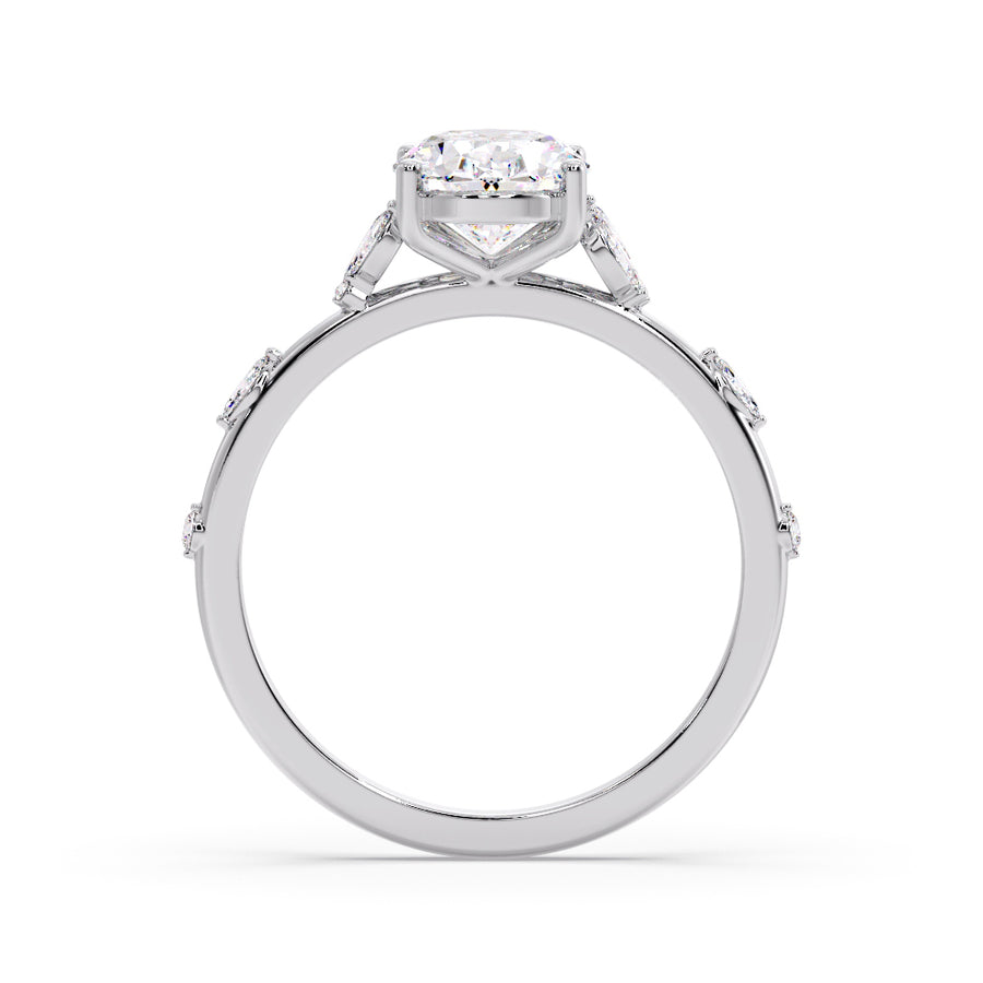 Floreta 2 Carat Natural Oval Diamond Engagement Ring
