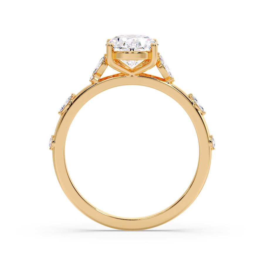 Floreta 2 Carat Natural Oval Diamond Engagement Ring