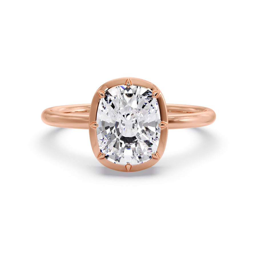 Georgian Style 3 Carat Elongated Cushion Lab Grown Diamond Engagement Ring