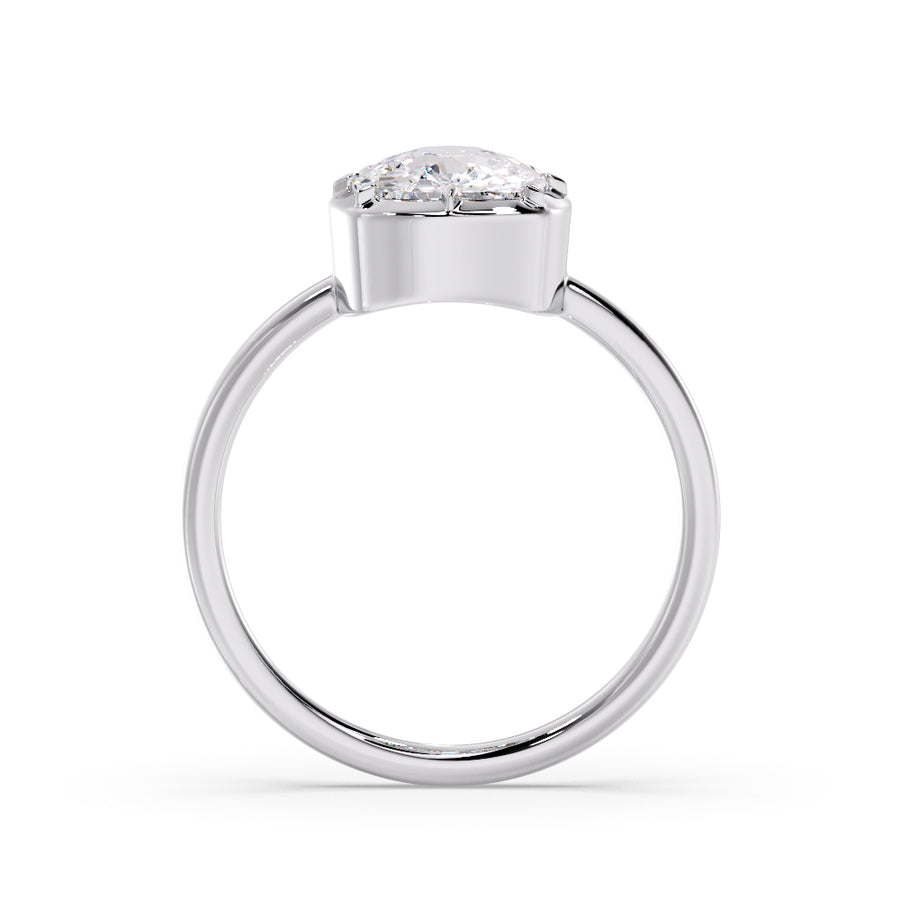 Georgian Style 3 Carat Elongated Cushion Lab Grown Diamond Engagement Ring