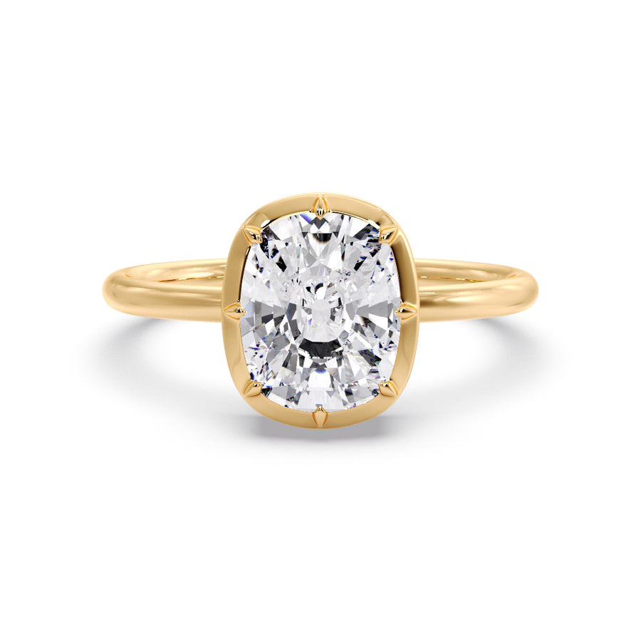 Georgian Style 3 Carat Elongated Cushion Lab Grown Diamond Engagement Ring