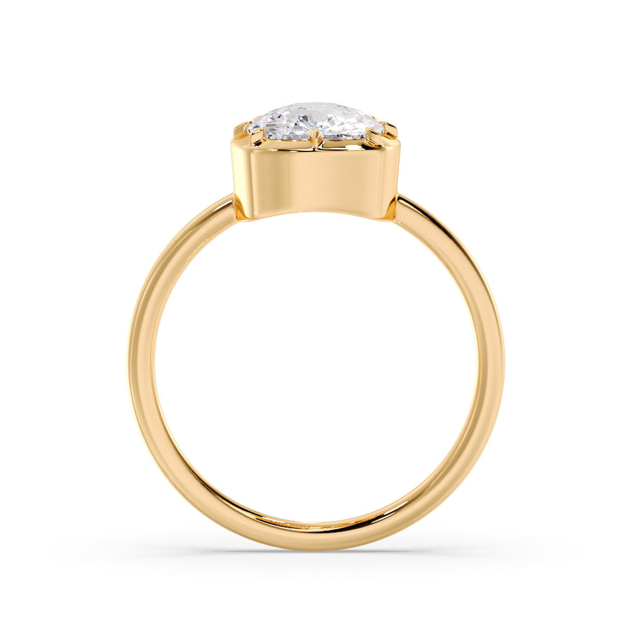 Georgian Style 3 Carat Elongated Cushion Lab Grown Diamond Engagement Ring