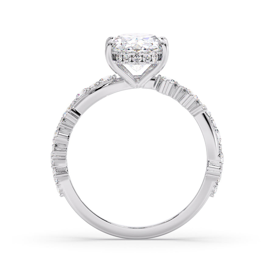 Halley 3 Carat Lab Grown Oval Diamond Engagement Ring