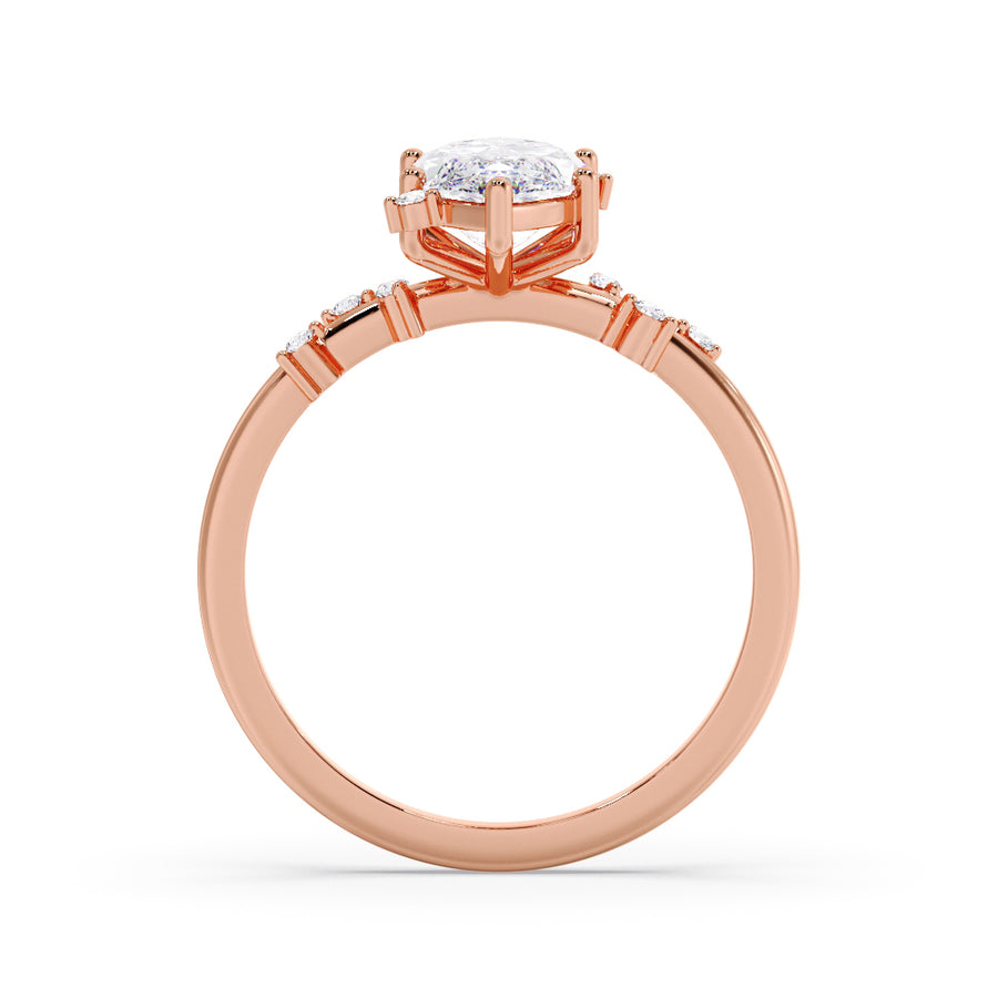 Helene 1 Carat Natural Marquise Diamond Engagement Ring