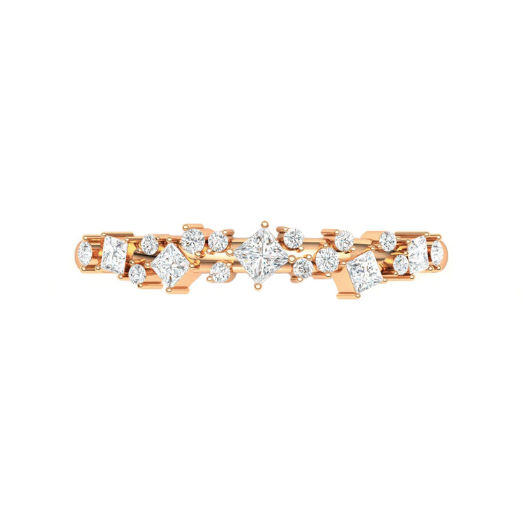 Holiday Lights Princess Cut Cluster Diamond Ring