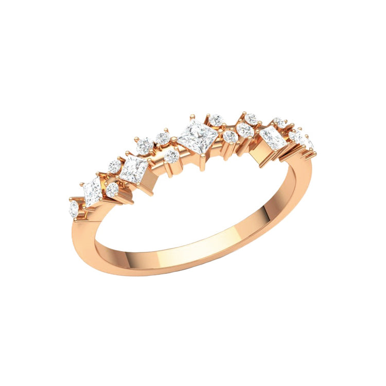 Holiday Lights Princess Cut Cluster Diamond Ring