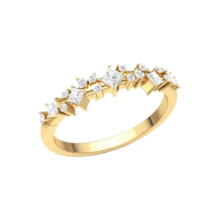 Holiday Lights Princess Cut Cluster Diamond Ring