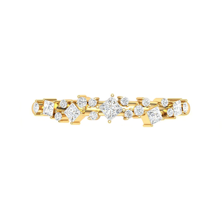 Holiday Lights Princess Cut Cluster Diamond Ring