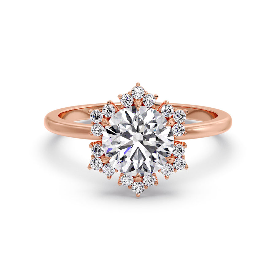 Into The Bloom 2 Carat Round Natural Diamond Engagement Ring