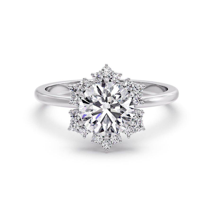Into The Bloom 2 Carat Round Natural Diamond Engagement Ring