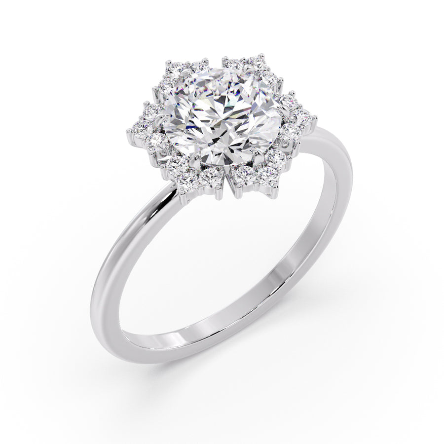 Into The Bloom 2 Carat Round Natural Diamond Engagement Ring