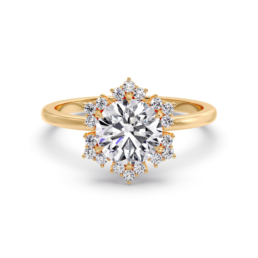 Into The Bloom 2 Carat Round Natural Diamond Engagement Ring