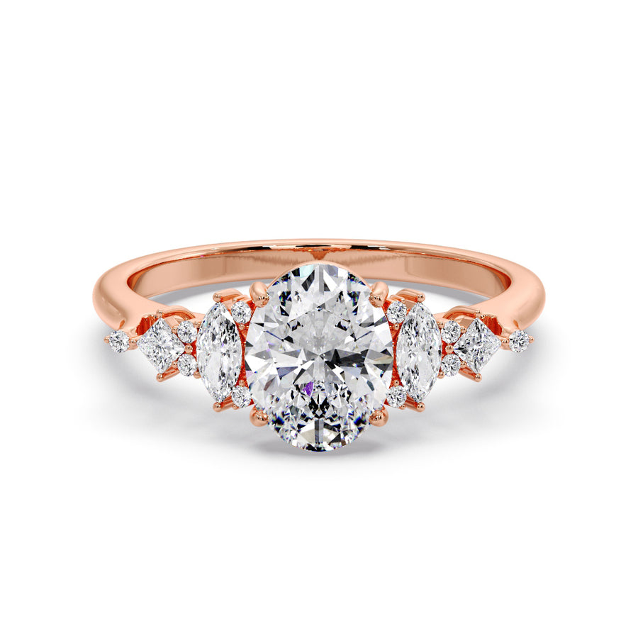 Ivy 2 Carat Natural Oval Cut Diamond Engagement Ring