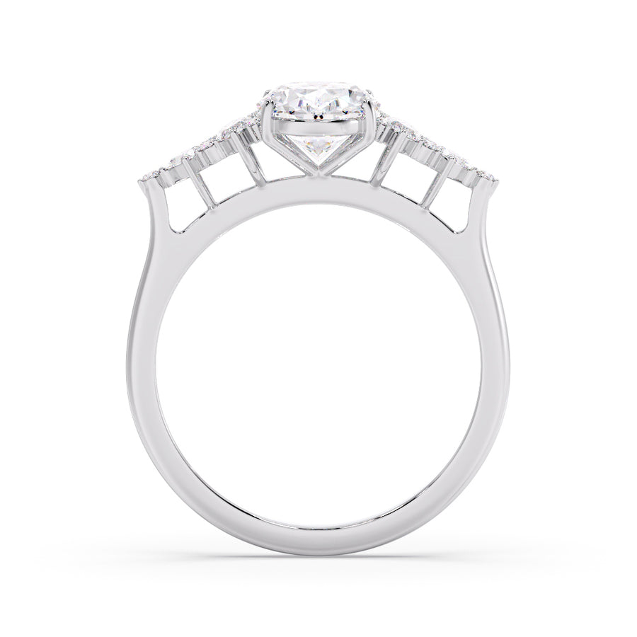Ivy 2 Carat Natural Oval Cut Diamond Engagement Ring