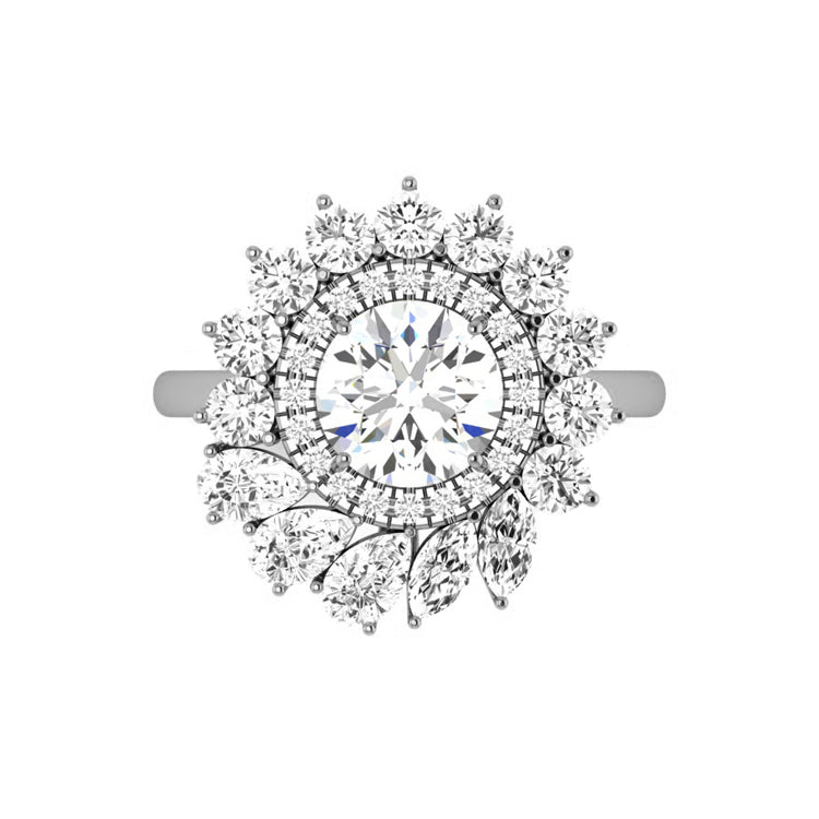 Leida Art Deco Round Lab Grown Diamond Engagement Ring