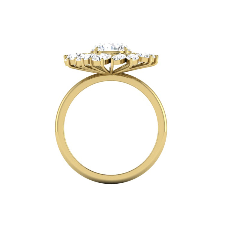 Leida Art Deco Round Lab Grown Diamond Engagement Ring