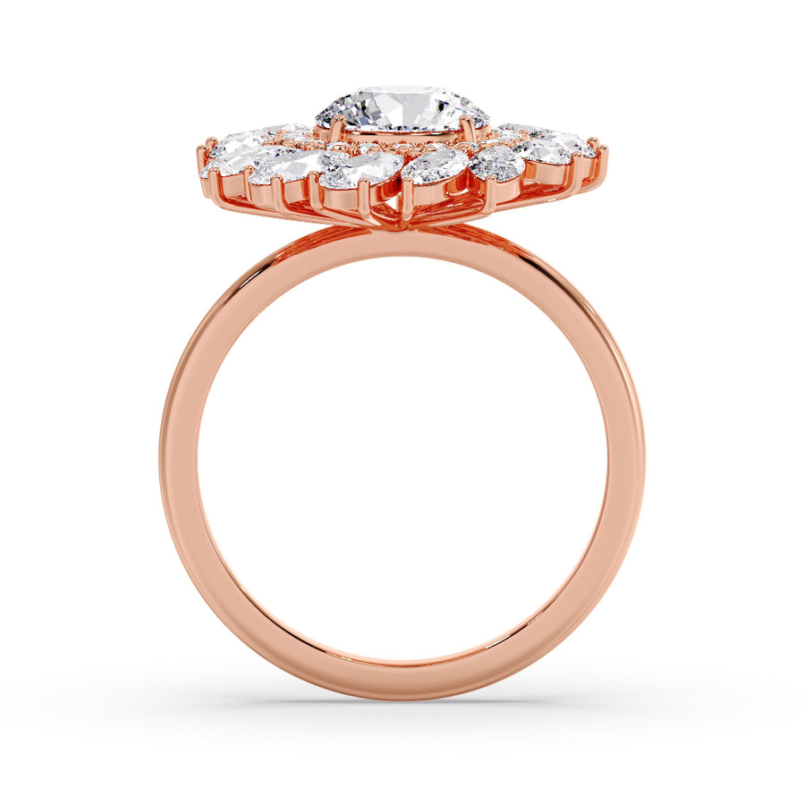 Leida Art Deco Round Lab Grown Diamond Engagement Ring