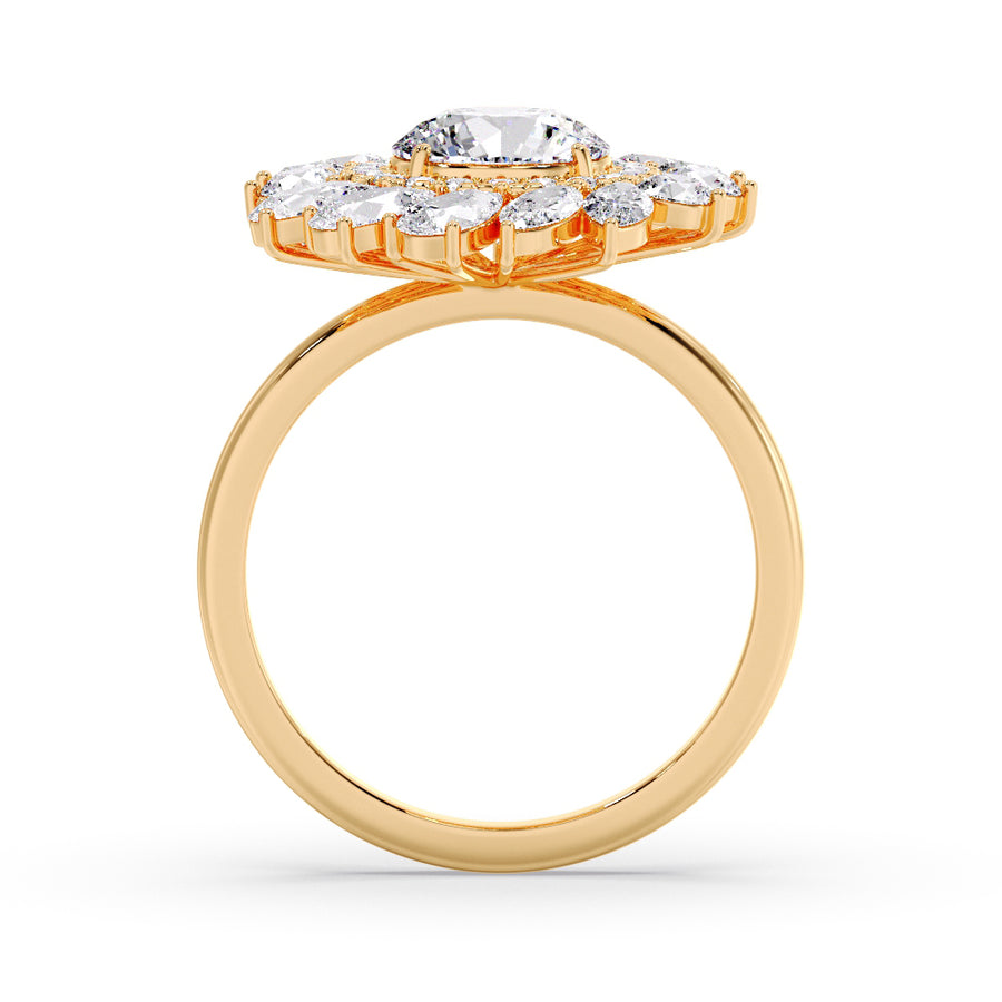 Leida Art Deco Round Lab Grown Diamond Engagement Ring