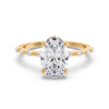 Lena Oval Natural Diamond Dainty Diamond Engagement Ring - GEMNOMADS