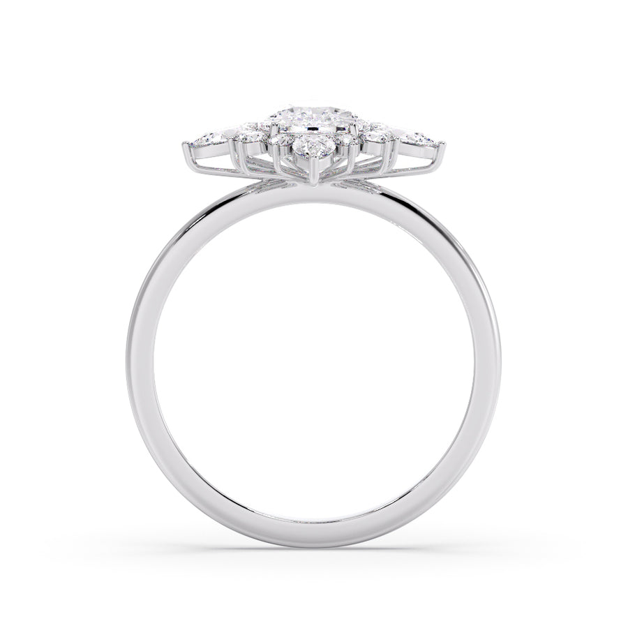 Louise 2 Carat Elongated Cushion Cut Natural Diamond Engagement Ring