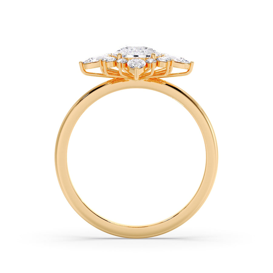 Louise 2 Carat Elongated Cushion Cut Natural Diamond Engagement Ring