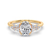 Lynn Vintage Cluster Oval Natural Diamond Engagement Ring - GEMNOMADS