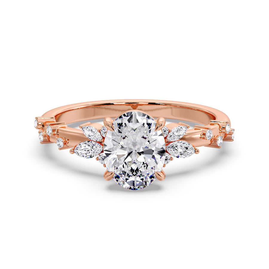 Marlene 2 Carat Oval Natural Diamond Engagement Ring