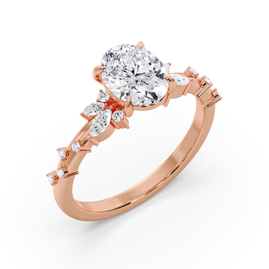 Marlene 2 Carat Oval Natural Diamond Engagement Ring