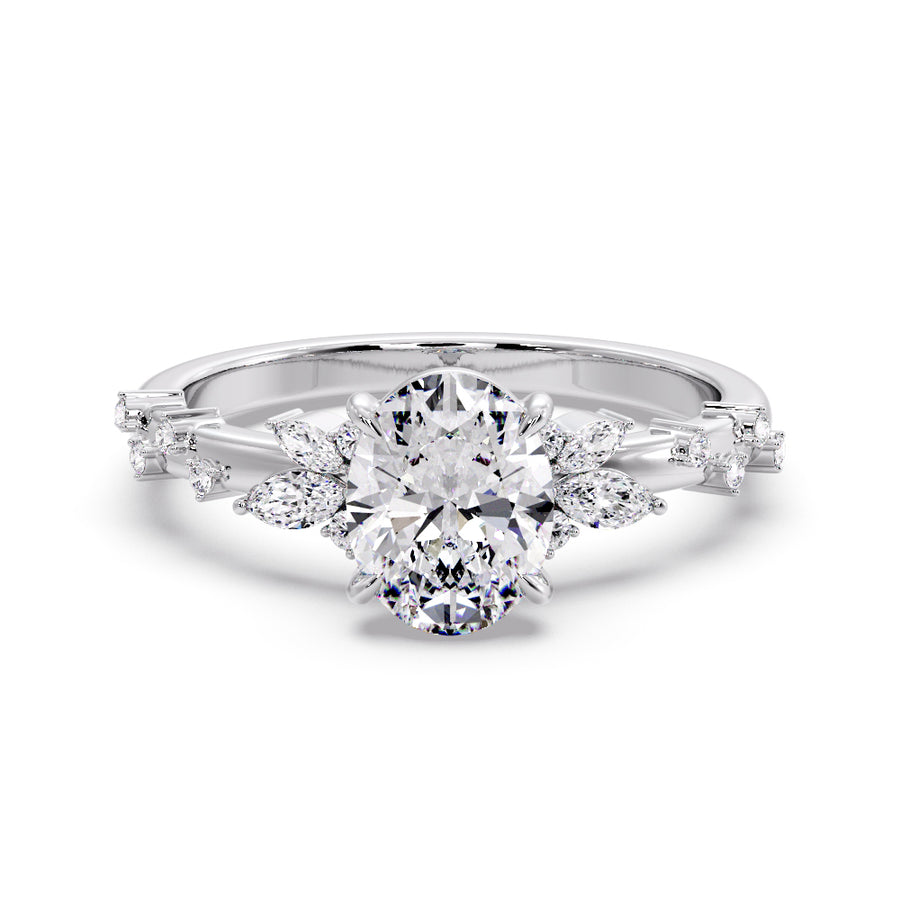 Marlene 2 Carat Oval Natural Diamond Engagement Ring