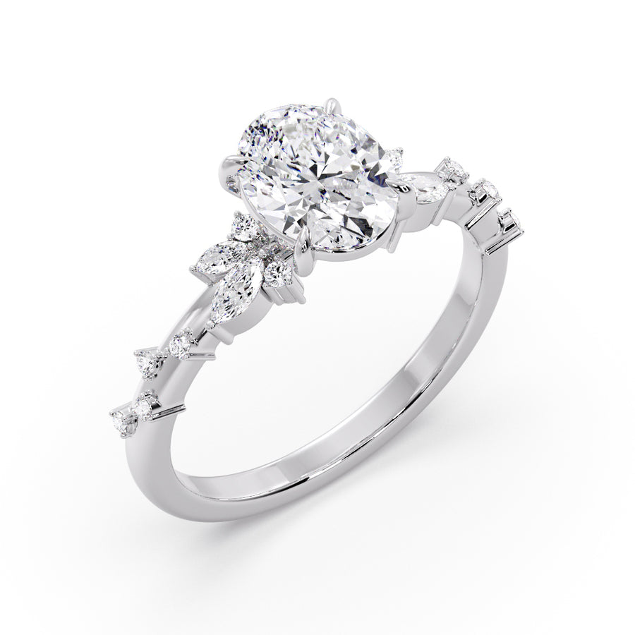 Marlene 2 Carat Oval Natural Diamond Engagement Ring