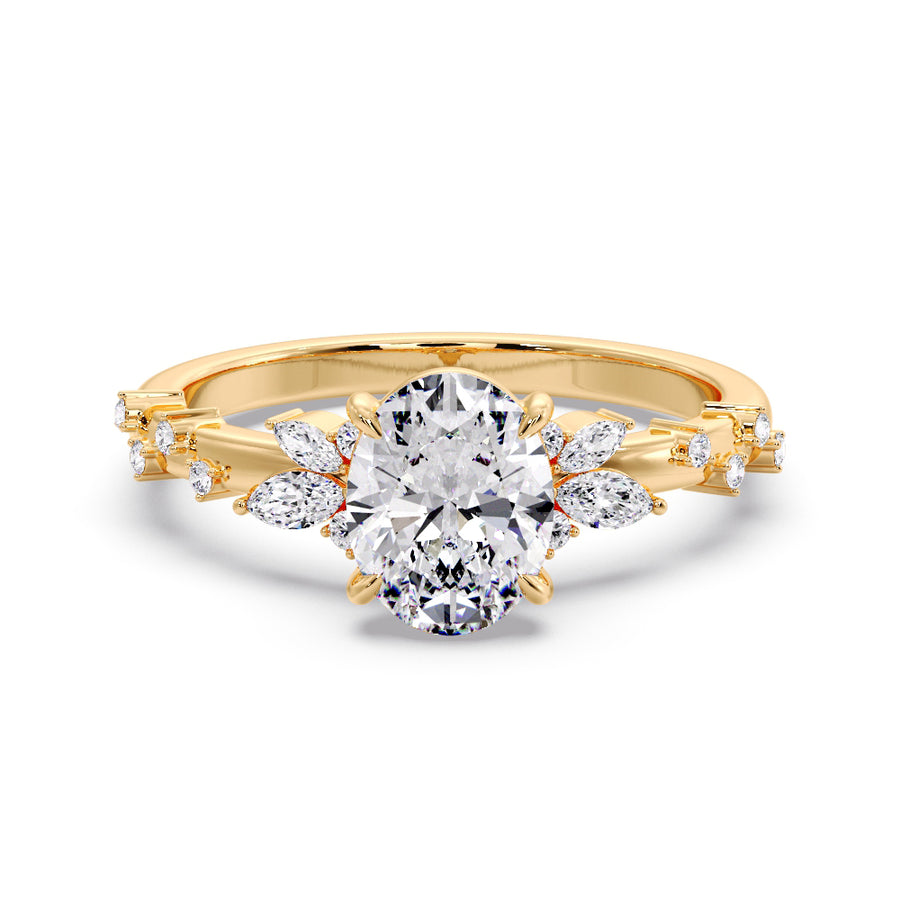 Marlene 2 Carat Oval Natural Diamond Engagement Ring