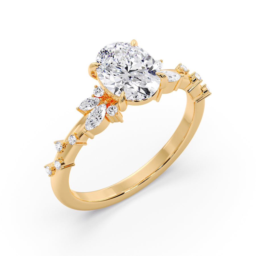 Marlene 2 Carat Oval Natural Diamond Engagement Ring