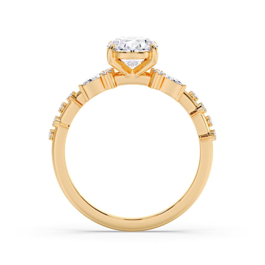 Marlene 2 Carat Oval Natural Diamond Engagement Ring