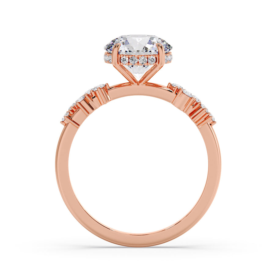 Moondust 2 Carat Round Lab Diamond Engagement Ring With Claw Prongs