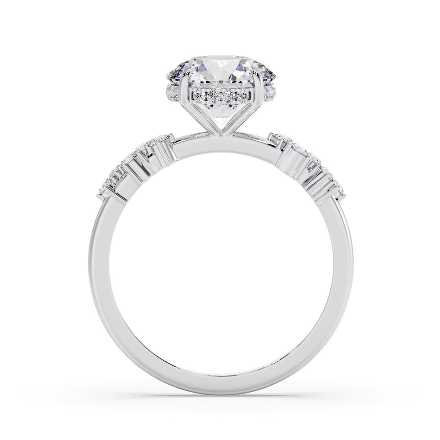 Moondust 2 Carat Round Lab Diamond Engagement Ring With Claw Prongs