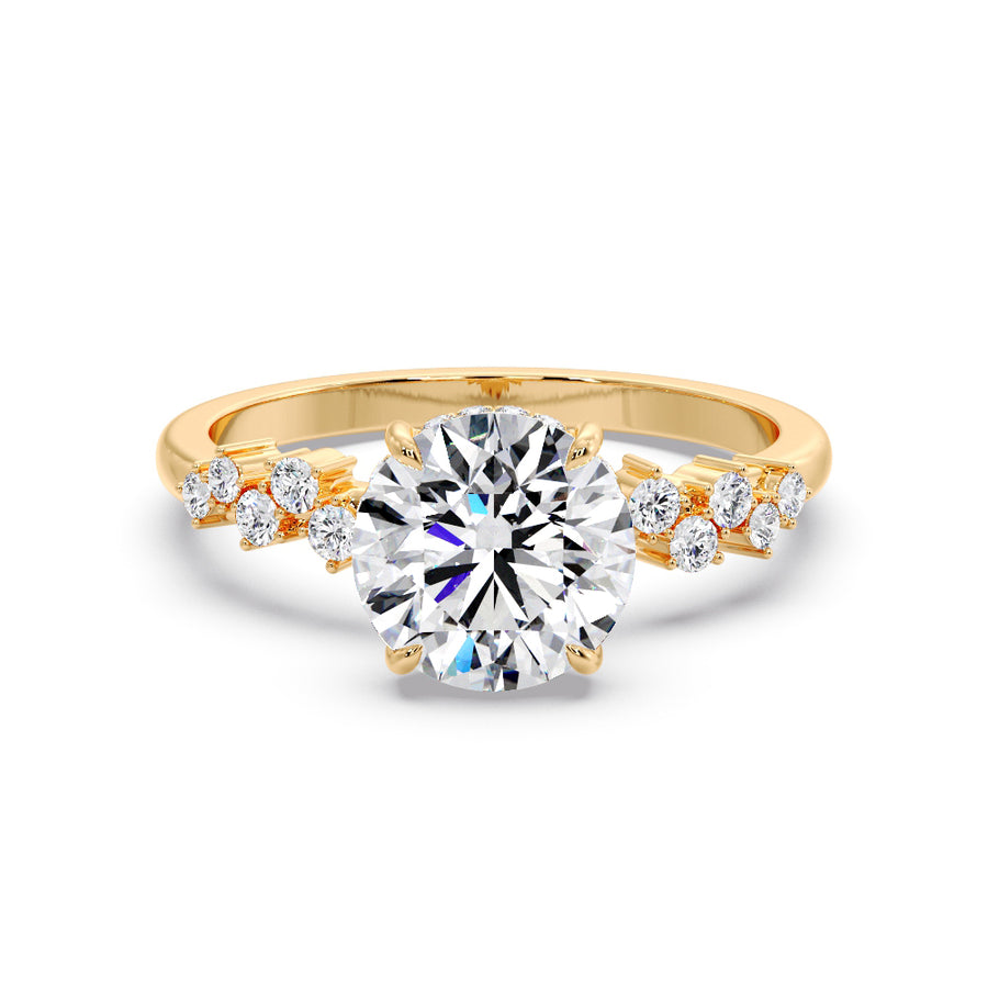 Moondust 2 Carat Round Lab Diamond Engagement Ring With Claw Prongs