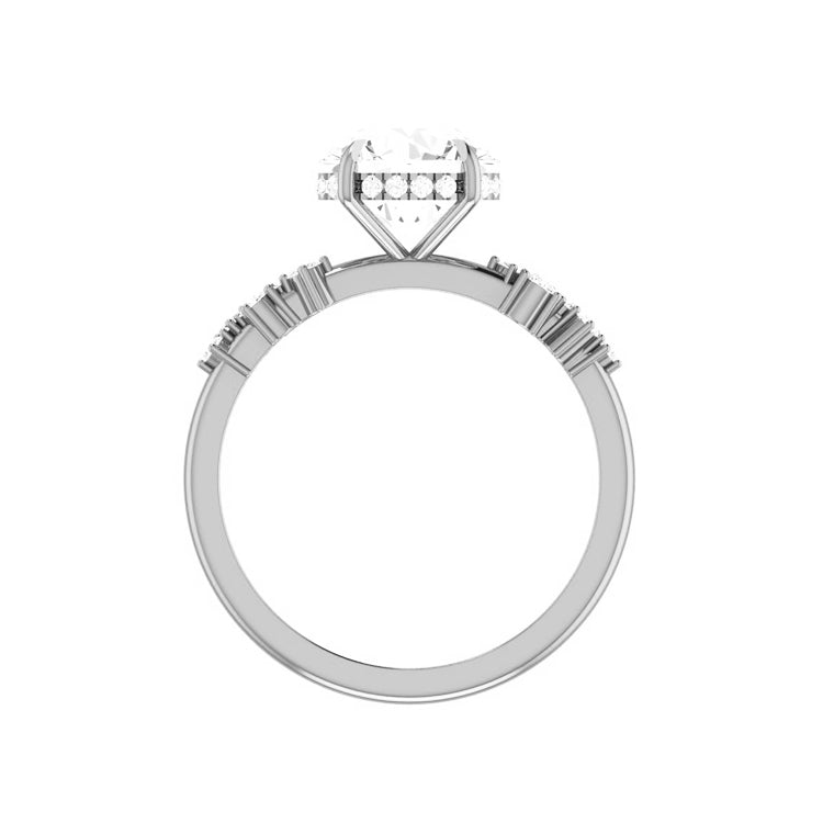 Moondust 2 Carat Round Lab Diamond Engagement Ring With Claw Prongs