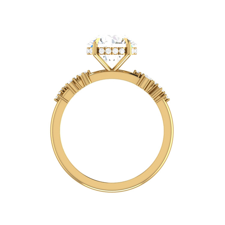 Moondust 2 Carat Round Lab Diamond Engagement Ring With Claw Prongs