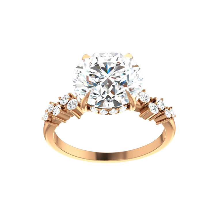 Moondust 2 Carat Round Lab Diamond Engagement Ring With Claw Prongs
