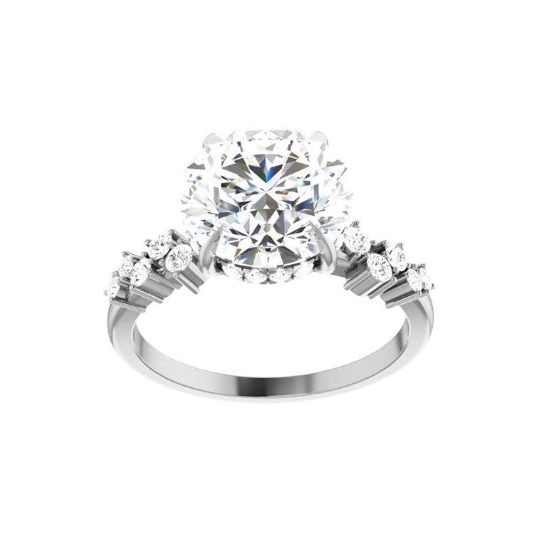 Moondust 2 Carat Round Lab Diamond Engagement Ring With Claw Prongs
