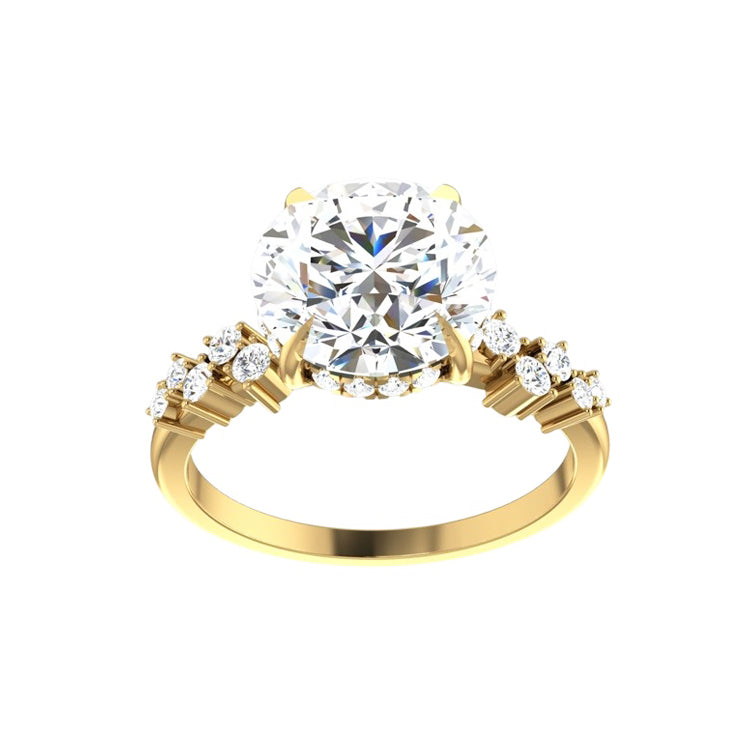 Moondust 2 Carat Round Lab Diamond Engagement Ring With Claw Prongs