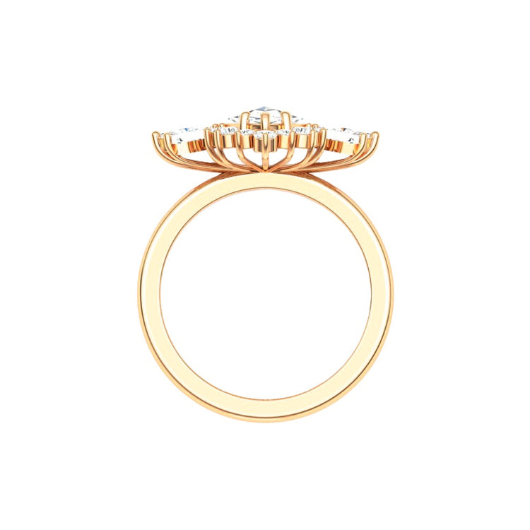 Natalie Art Deco Marquise Blue Lab Grown Diamond Engagement Ring