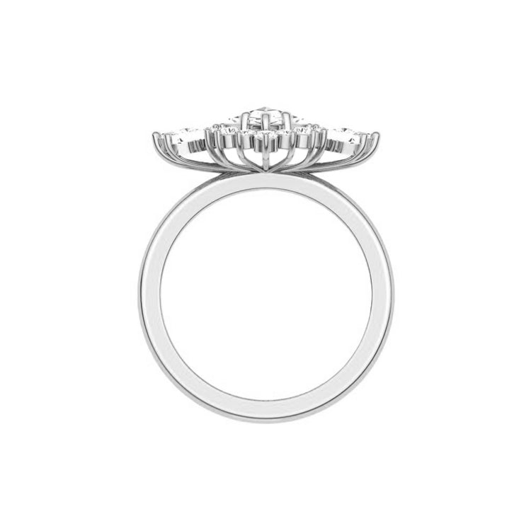 Natalie Art Deco Marquise Blue Lab Grown Diamond Engagement Ring