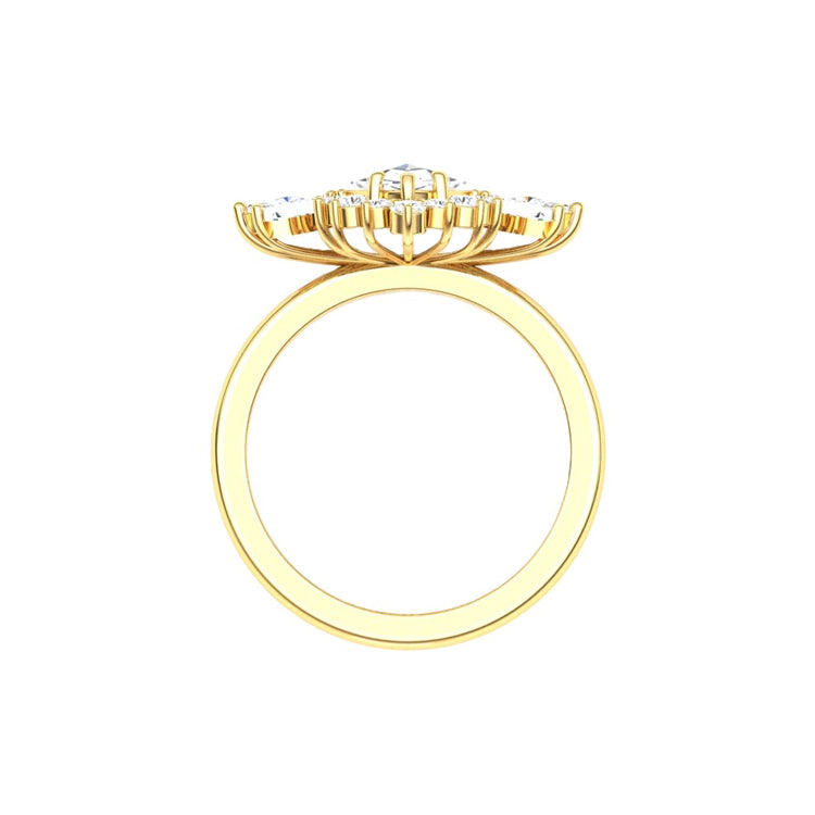 Natalie Art Deco Marquise Blue Lab Grown Diamond Engagement Ring