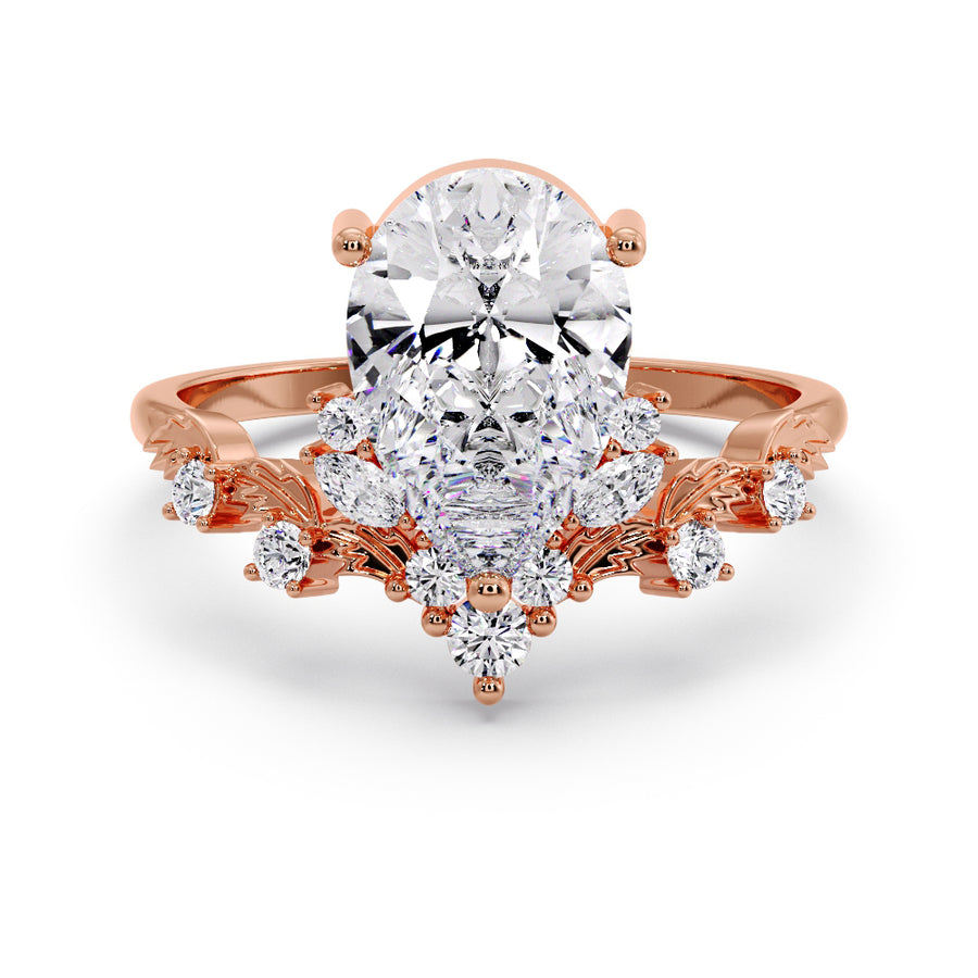 Enchanted Forest Pear Natural Diamond Engagement Ring