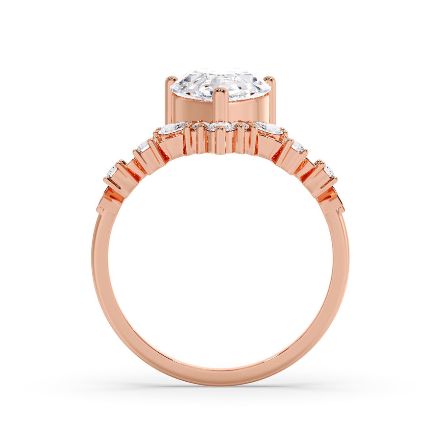 Enchanted Forest Pear Natural Diamond Engagement Ring
