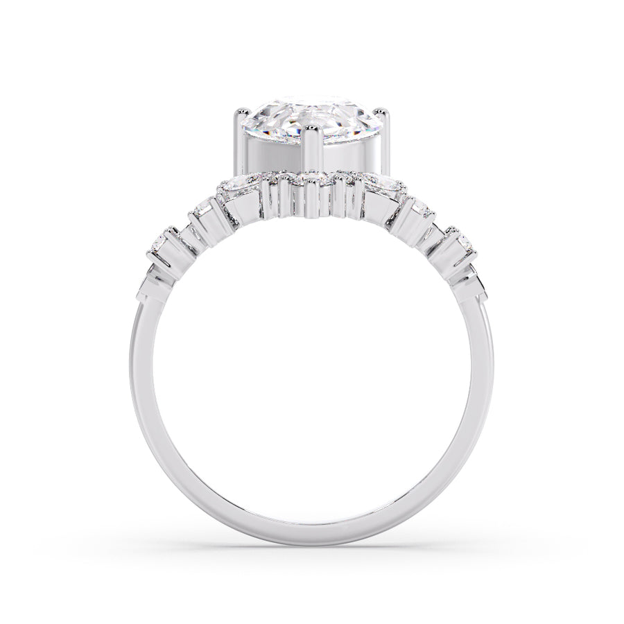 Enchanted Forest Pear Natural Diamond Engagement Ring