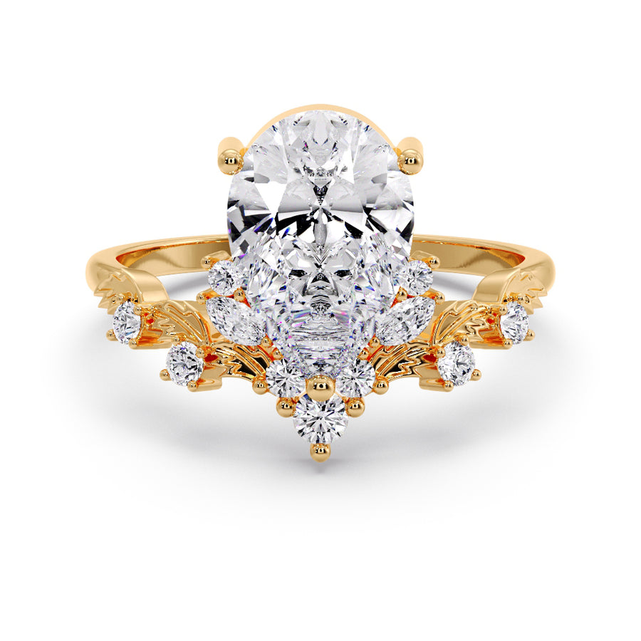 Enchanted Forest Pear Natural Diamond Engagement Ring