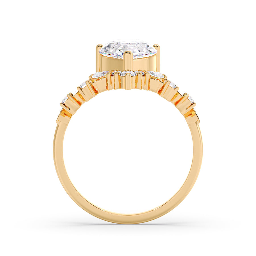 Enchanted Forest Pear Natural Diamond Engagement Ring