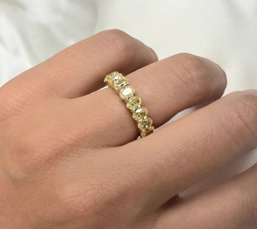 Oval Yellow Diamond Ring in 14K Gold - GEMNOMADS